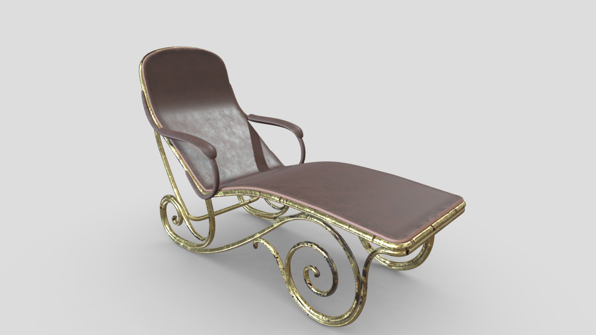 3D model Arm Chair 28 - This is a 3D model of the Arm Chair 28. The 3D model is about a gold and black belt.