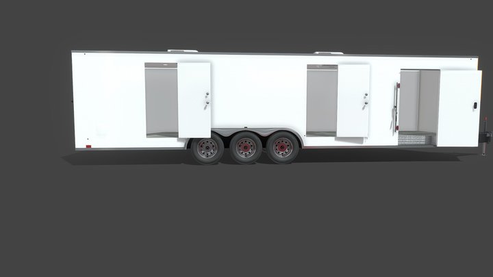 32' Custom Trailer Animated 3D Model