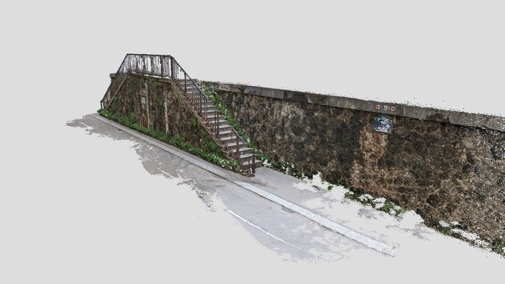 Stone brick stairs 3D Model