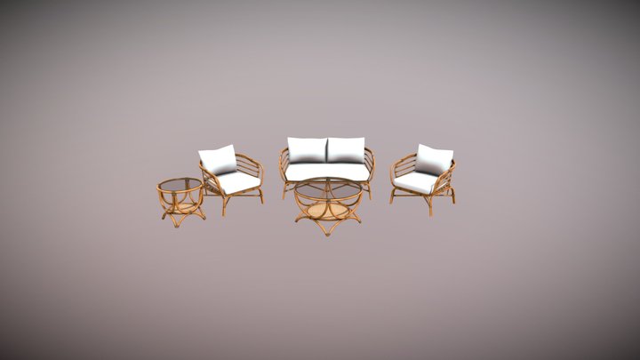 Plantation Sofa Set 3D Model