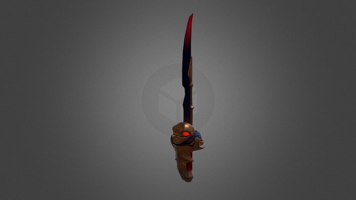 Stylized Dark Warsmith Cutlass 3D Model