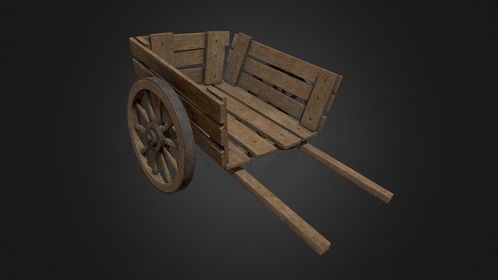 Wooden Cart 01 3D Model