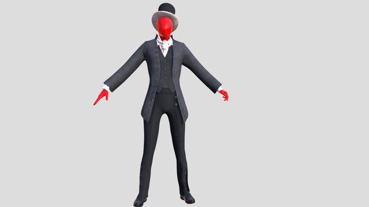 Mannequin With Suit. 3D Model