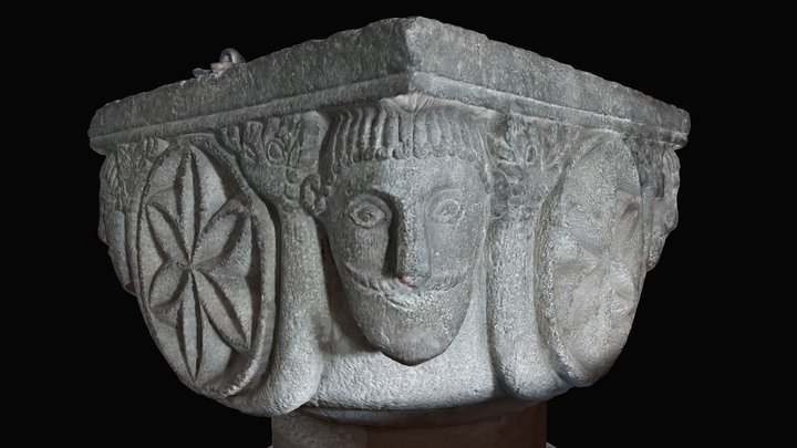 Romanesque Font, Launceston, Cornwall 3D Model