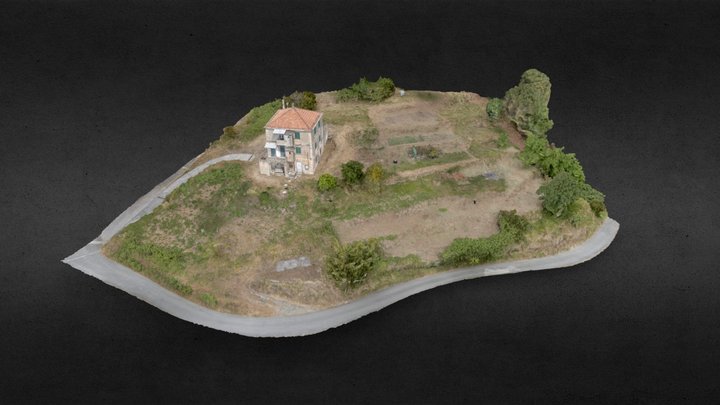 Old house with cultivated land 3D Model