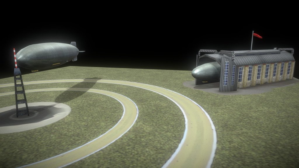 zeppelin airfield (low poly)