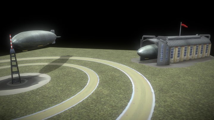 zeppelin airfield (low poly)
