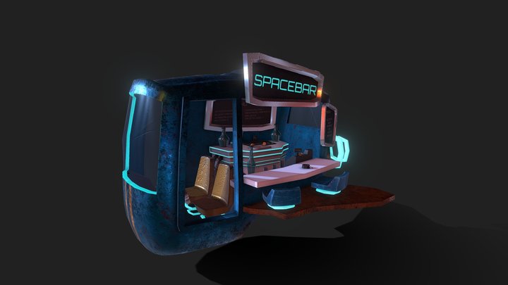 Sci-Fi Spacebar 3D Model