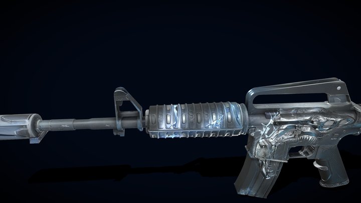 M4A1 DEEP DIVE RIPTIDE II cs go weapon skin 3D Model