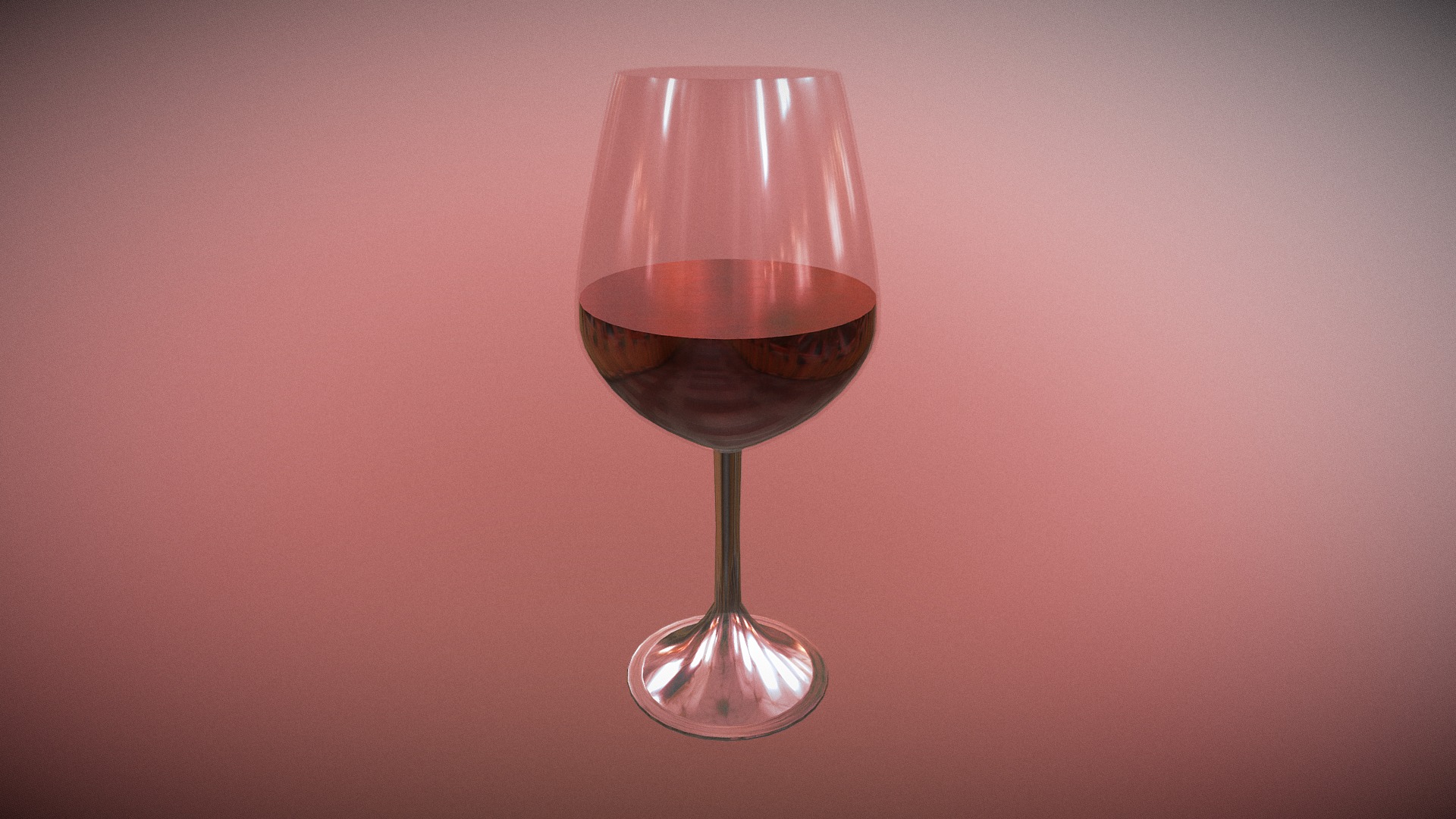 3D model Wine Glass - This is a 3D model of the Wine Glass. The 3D model is about a glass with a drink in it.