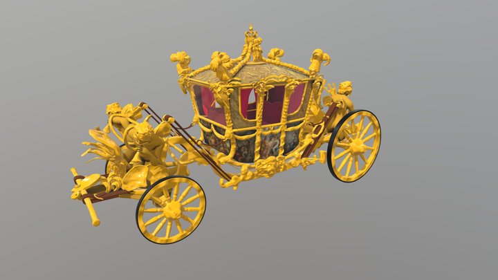The Gold State Coach 3D Model