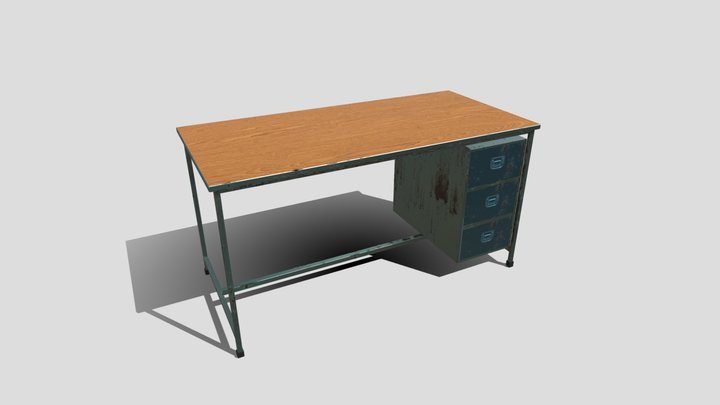 Rustic Computer Table 3D Model