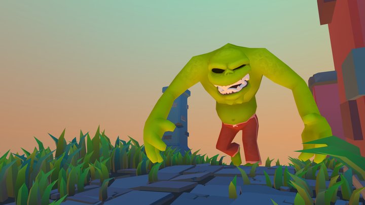 Zombie Runner - Low Poly Character 3D Model