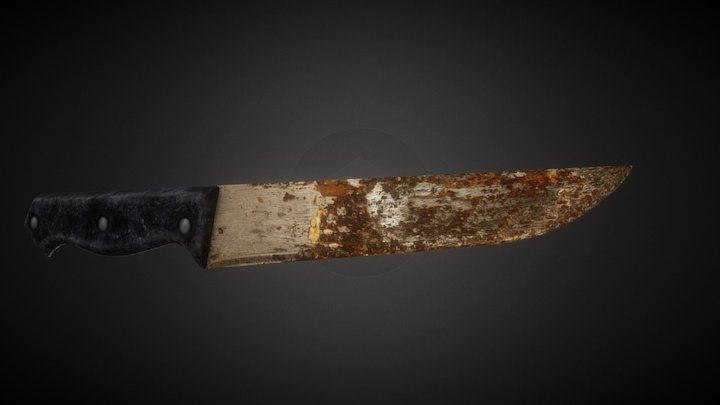 Kitchen Rusty Knife 3D Model