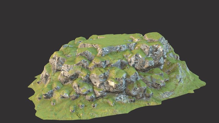 Procedural generated Rock Cliff | test | Low 3D Model