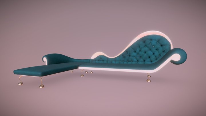 Stylized Sectional Couch 3D Model