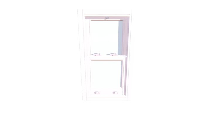 500mm x 900mm Wooden Windows Sliding sash window 3D Model