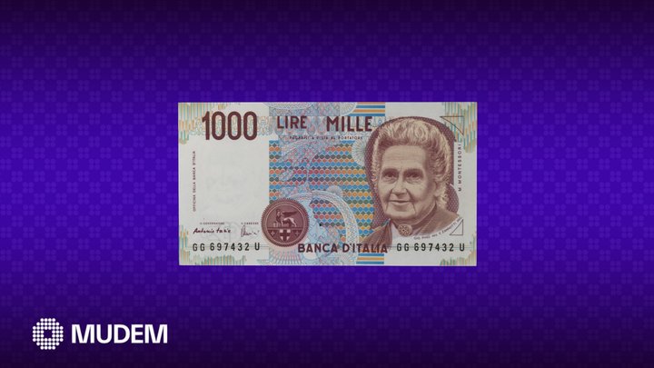 1000 lire Maria Montessori (1990) 3D Model