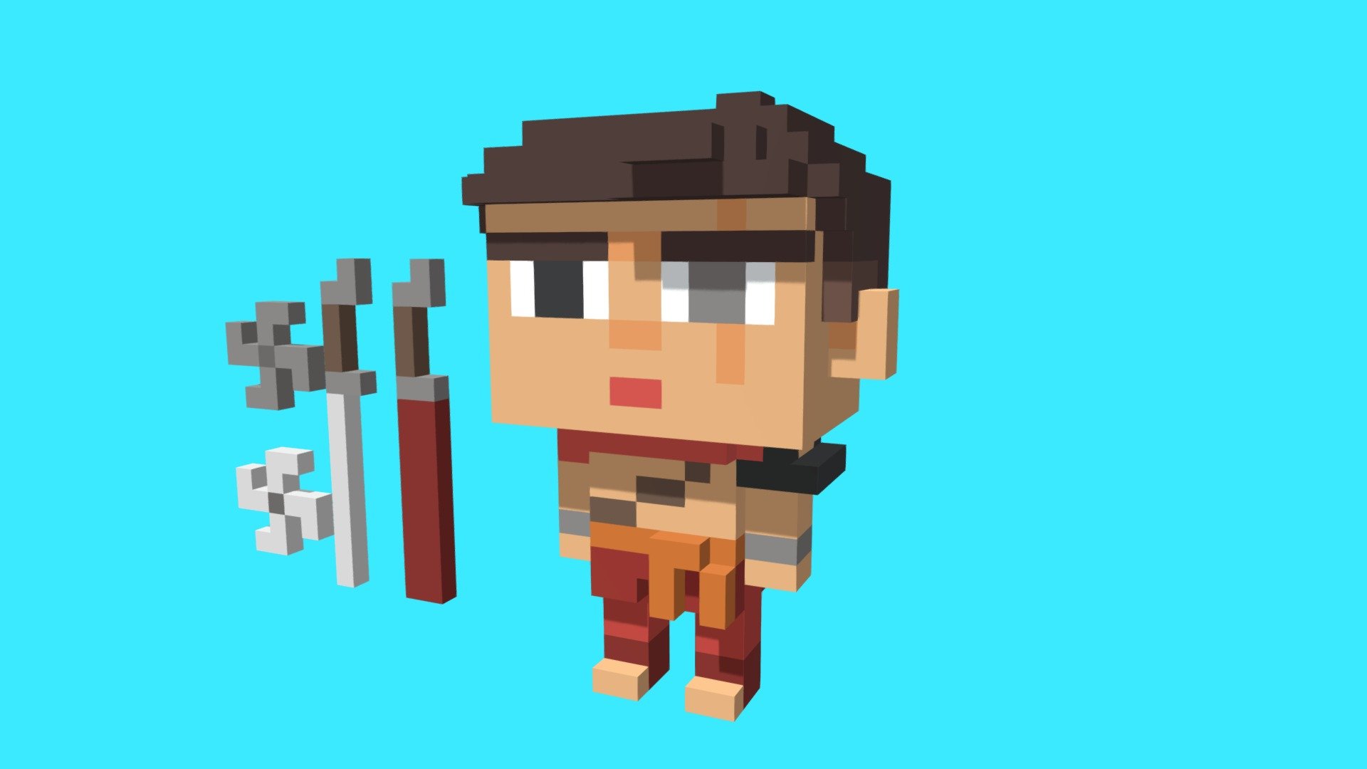 3D model Minecraft Steve VR / AR / low-poly