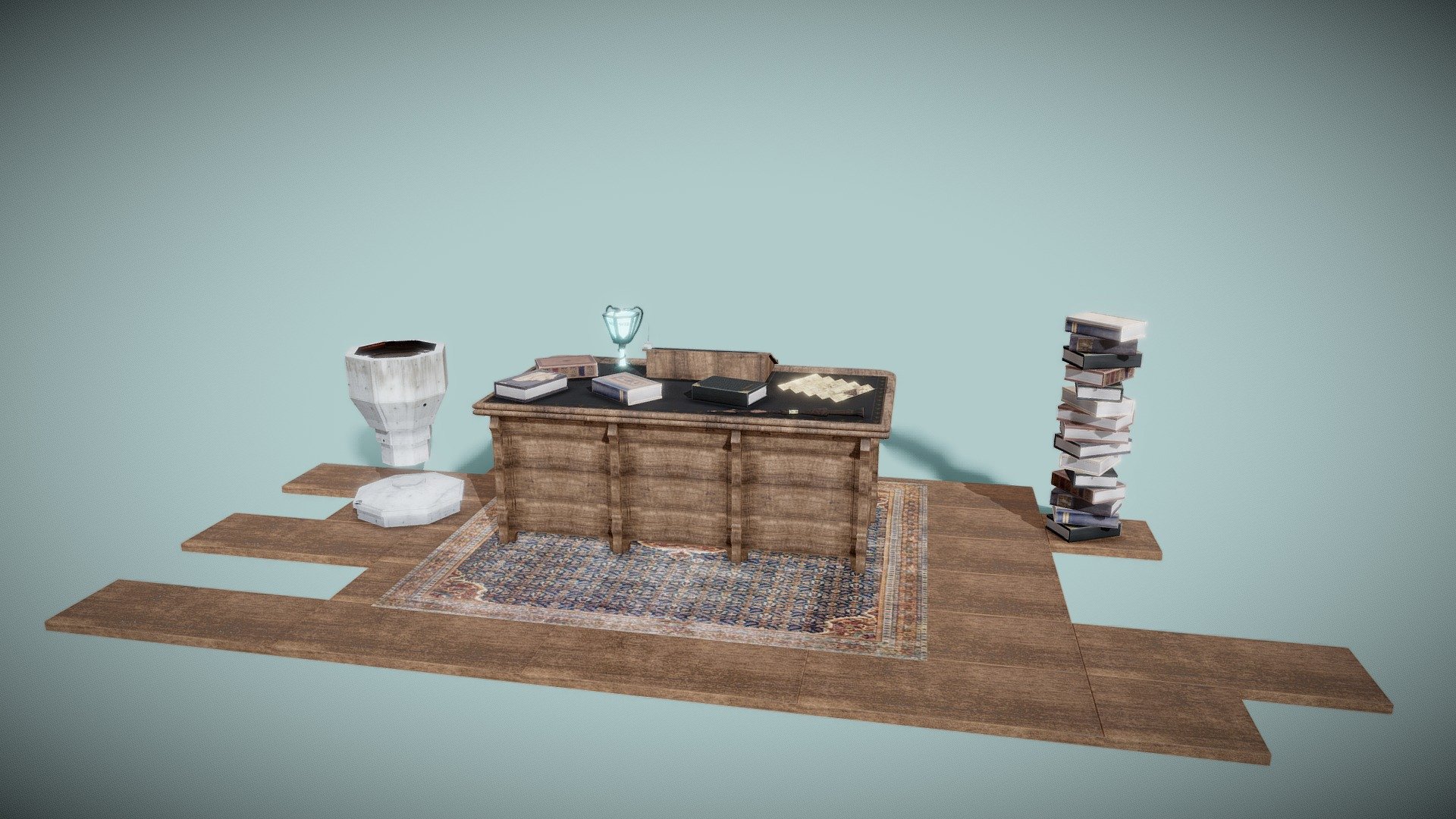 Dumbledore's Desk Textured WIP - Download Free 3D model by ElliottA ...