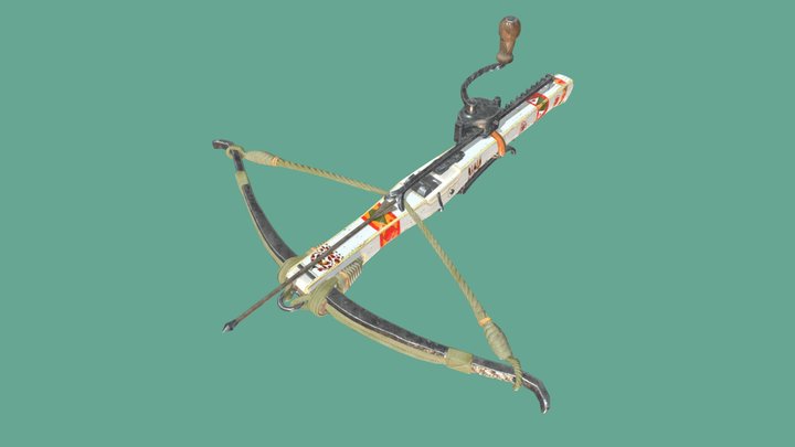 Medieval crossbow.Free optimized low-poly model. 3D Model