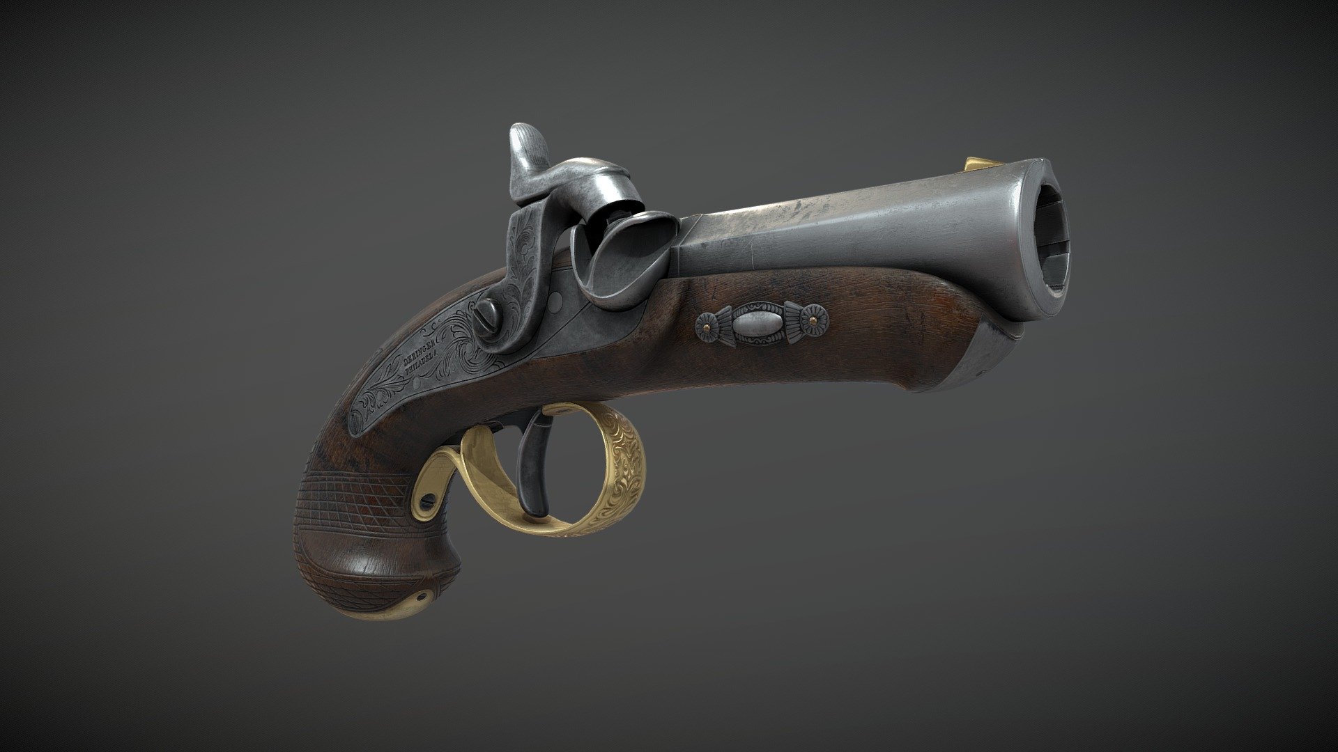 DERINGER PHILADELPHIA レプリカモデルガン Philadelphia Derringer with Case - Italian Firearms Group