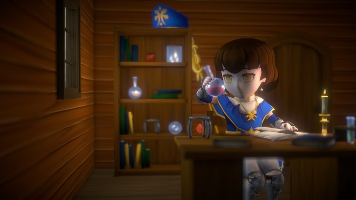 Priest Girl 3D Model
