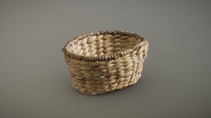 Woven Oval Basket 3D Model