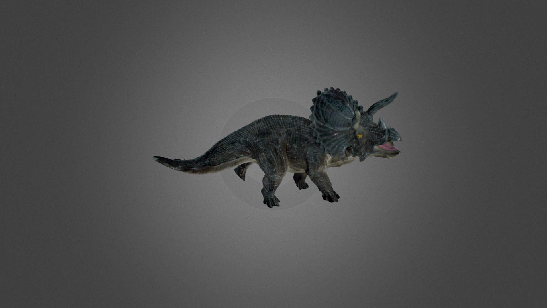 3D model Dinosaur Triceratops 01 - This is a 3D model of the Dinosaur Triceratops 01. The 3D model is about a toy dinosaur on a white surface.