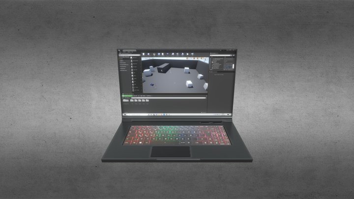 game ready computer (low poly) 3D Model