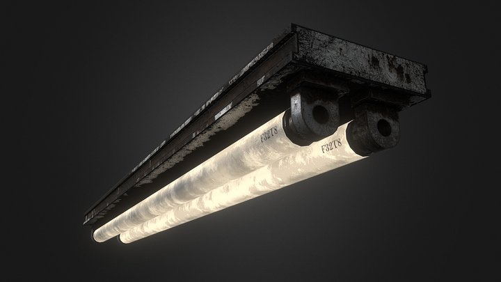 Weathered Fluorescent Light 3D Model