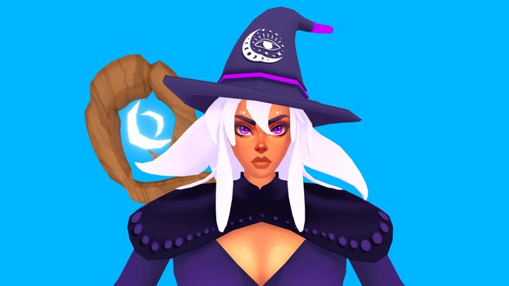 3D Game Character lowpoly - Witch Zunia 3D Model