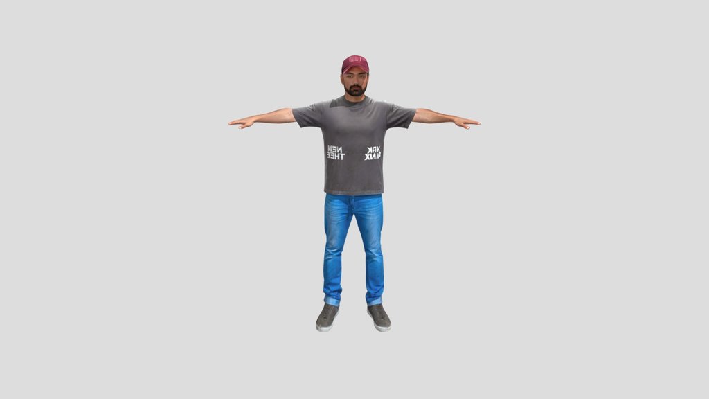 standing man with arms outstretched