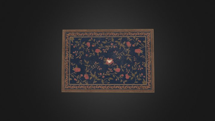 Rectangular Victorian Rug - Texture 2 3D Model