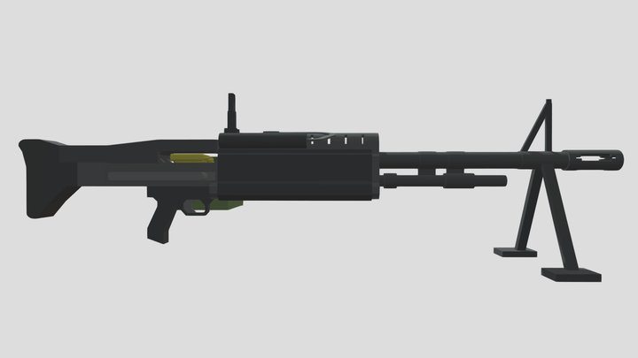 Low Poly M60 3D Model