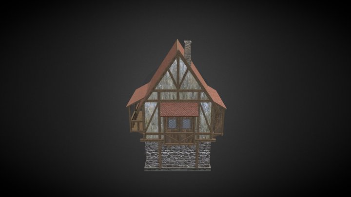 Medieval Low Poly House 3D Model