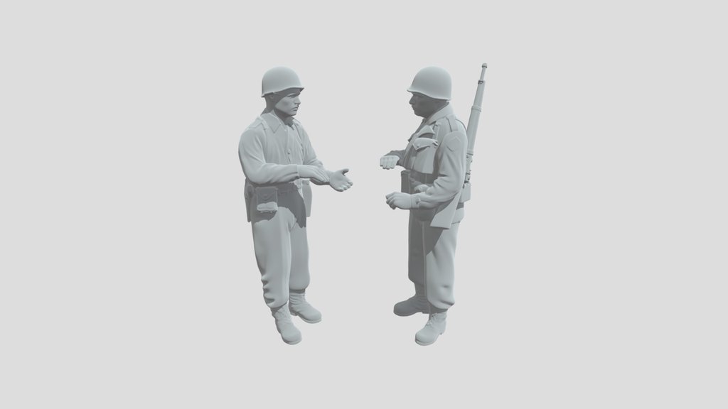Two Soldiers in Conversation