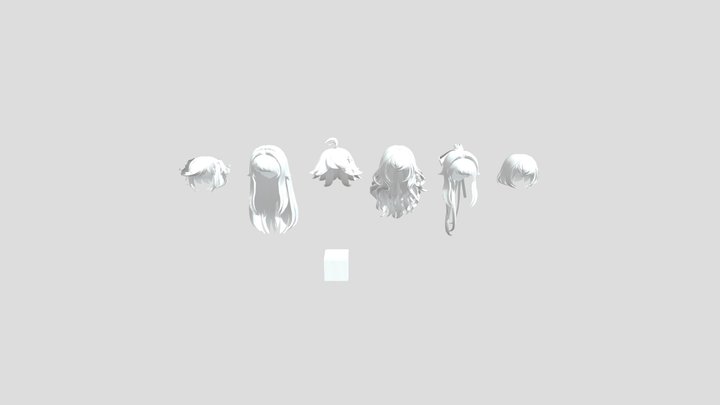 Girls Hair 3D Model