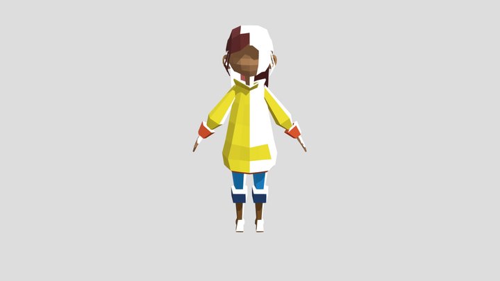 Low Poly Girl Emoting! 3D Model
