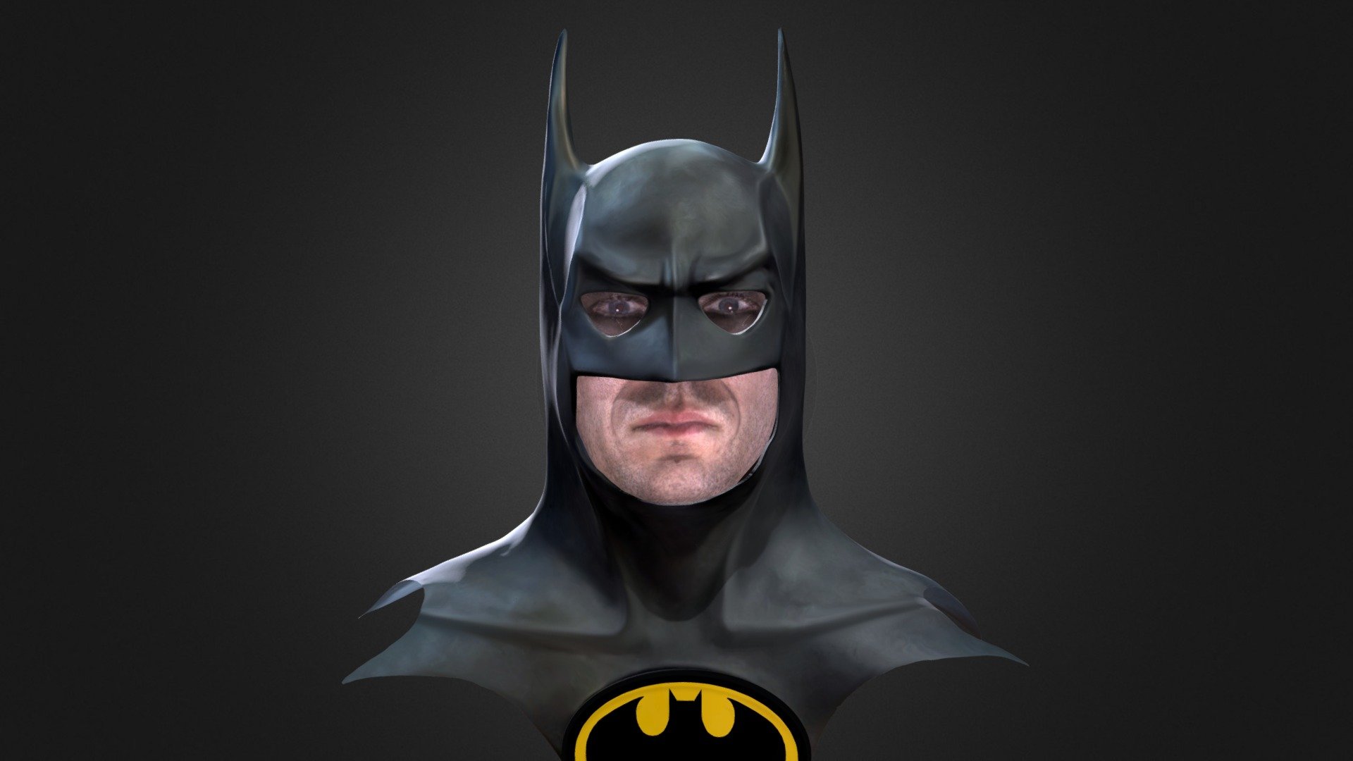 Head scan of me as Batman — Sketchfab embed 3D viewer