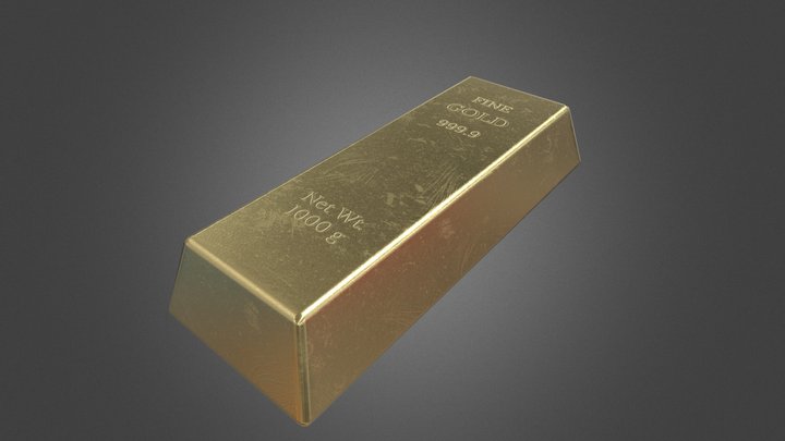 Gold Bar Single 3D Model