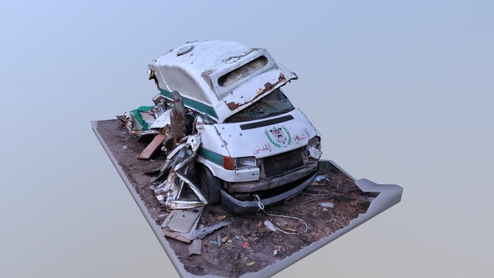 Ambulance Crushed by Tank - South Lebanon 3D Model