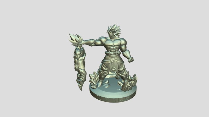 Goku vs Broly statue 3D Model