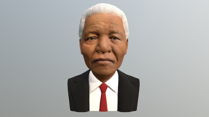 Nelson Mandela bust for full color 3D printing 3D Model