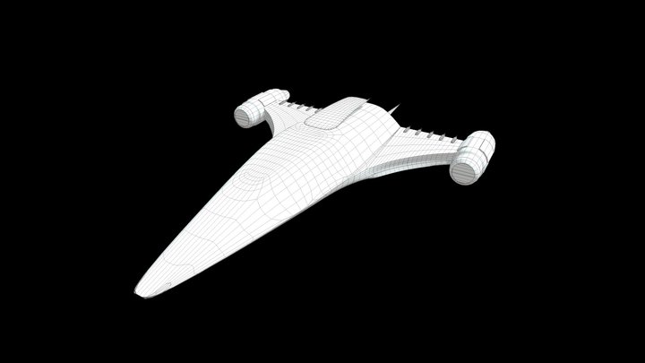 spaceship wireframe 3D Model