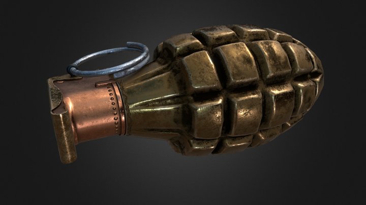 Steampunk Mk II Grenade 3D Model