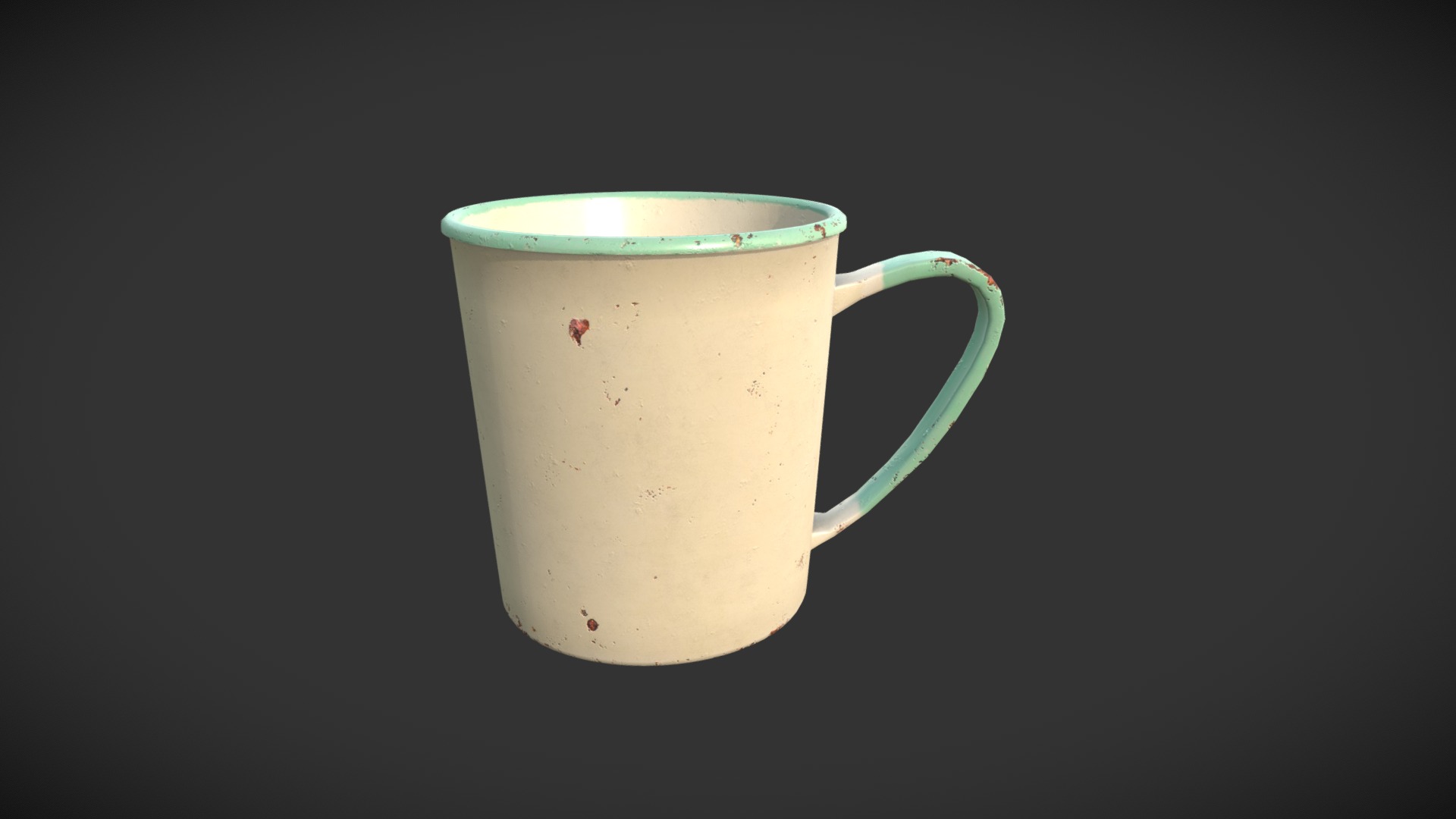 3D model Rusty mug - This is a 3D model of the Rusty mug. The 3D model is about a white coffee cup.