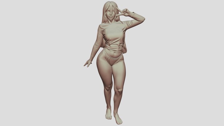 chica con muslotes 3D Model