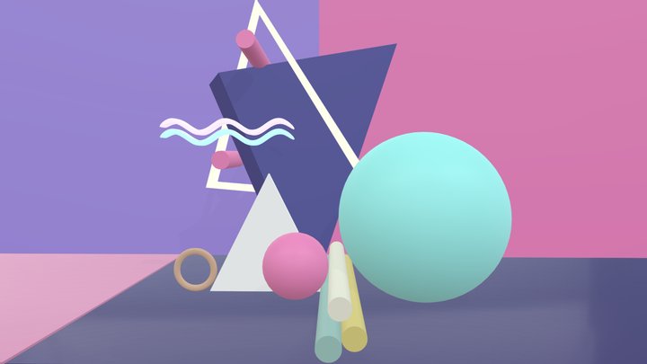 Object Illustration Design (Test Sketchfab) 3D Model