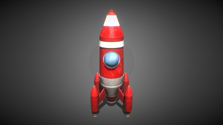 Low Poly 3D Toy Rocket 3D Model